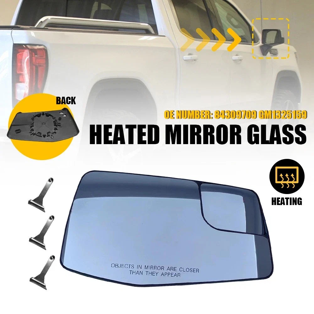 Heated Mirror Glass Right for Chevrolet Silverado 1500 GMC Sierra 1500 (2019–2023)
