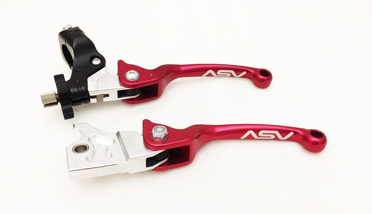 Pair of ASV F3 Front Brake Clutch Perch Levers Red for Yamaha Banshee 350 (1987–2006)