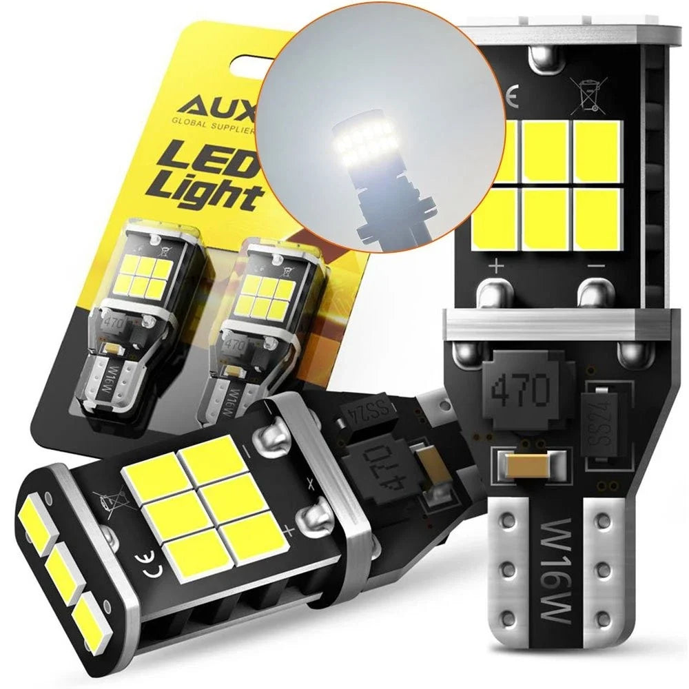 2X T15 921 912 W16W 6500K 15-LED Backup Reverse Light Bulbs