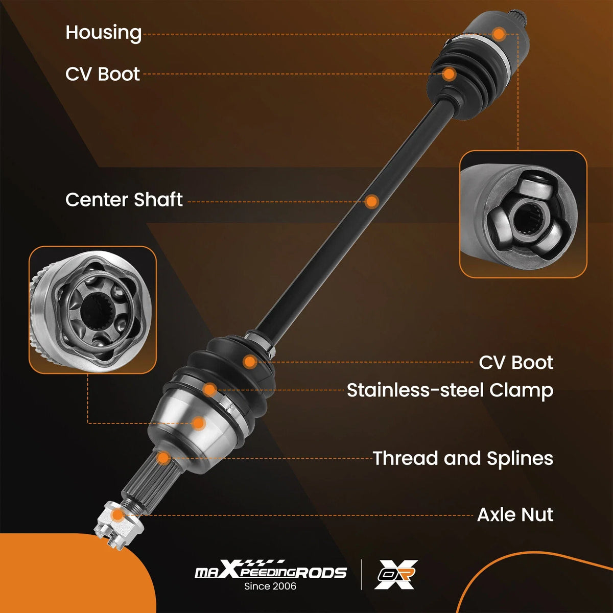 Front CV Axle Shaft for Polaris Ranger 900 XP RZR S 570 (2013–2021)