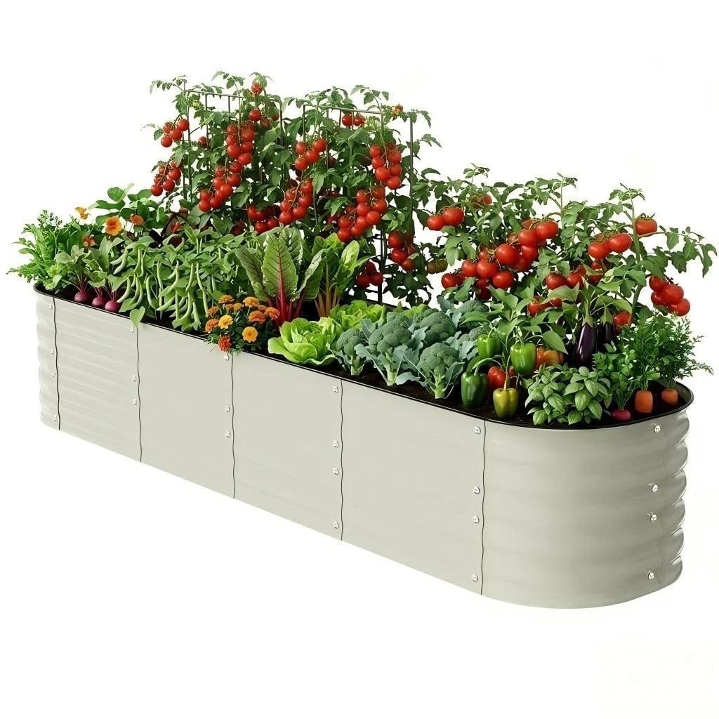 Metal Raised Garden Bed 8x2 FT 17" Tall Galvanized Steel