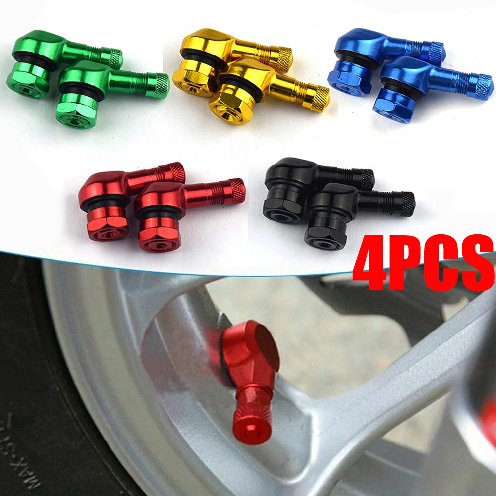 4PC CNC 90 Degree Angle Tubeless Valve for Motorcycle