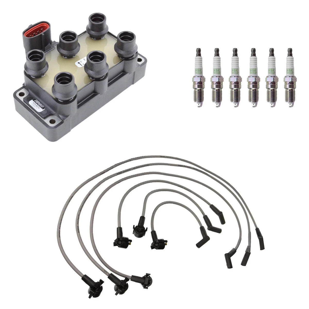 Denso Ignition Coil Wires & NGK Platinum Spark Plugs Kit for Windstar (1995–2003)