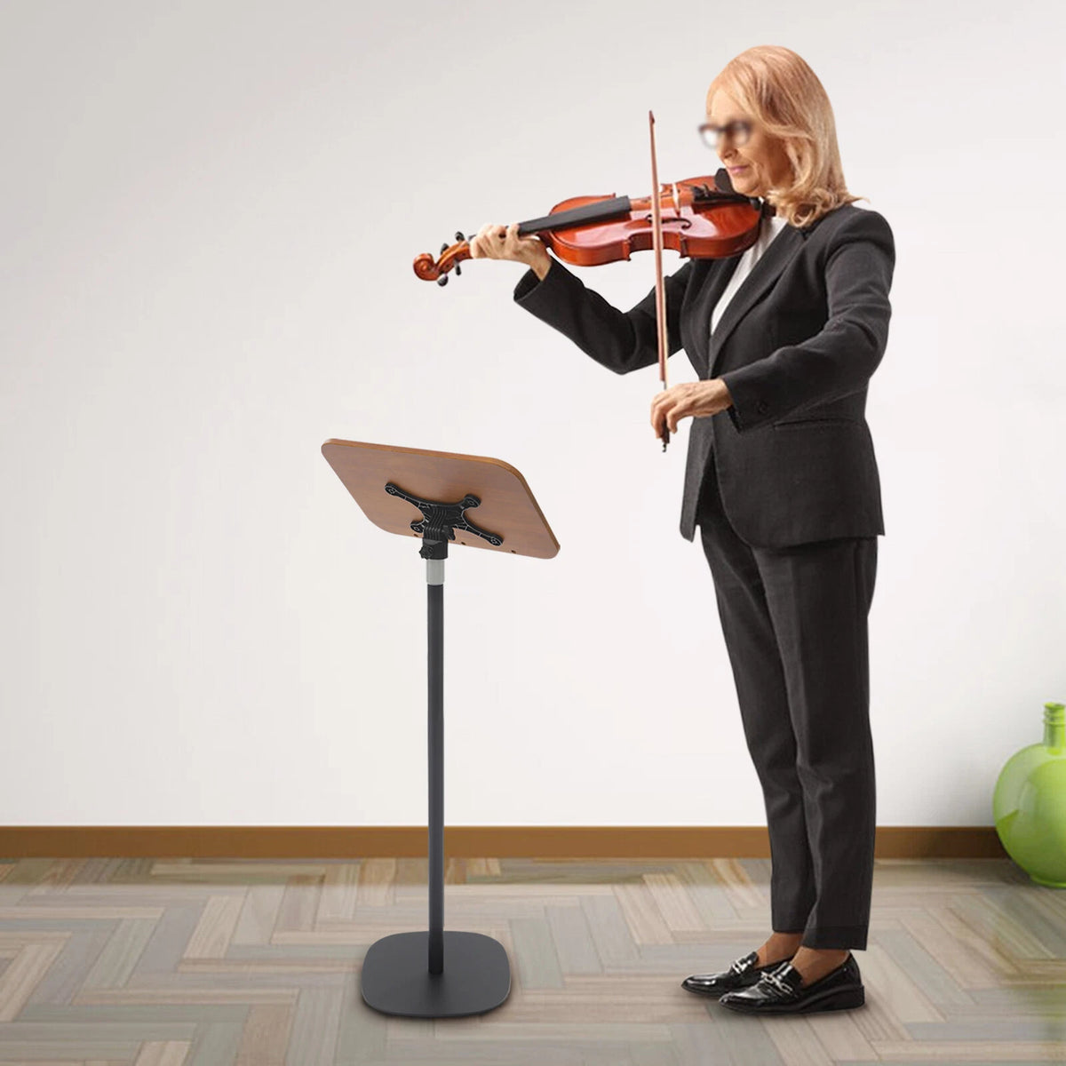 Adjustable Music Stand for Wood Book & Desktop Use (Floor Holder)