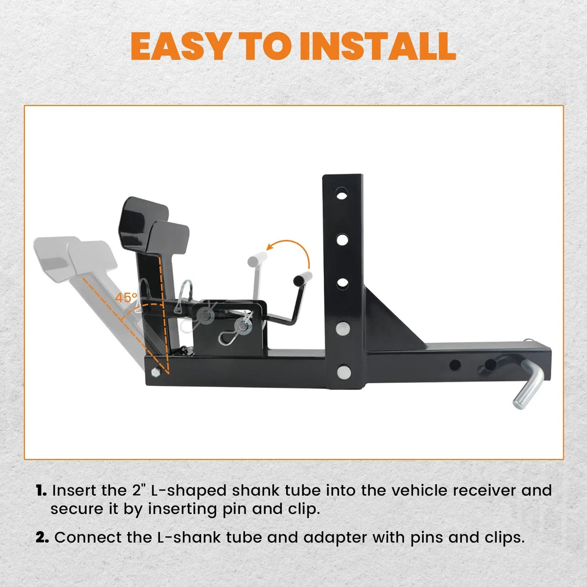 2in Trailer Hitch Receiver Kit for Golf Cart/Truck/ATV