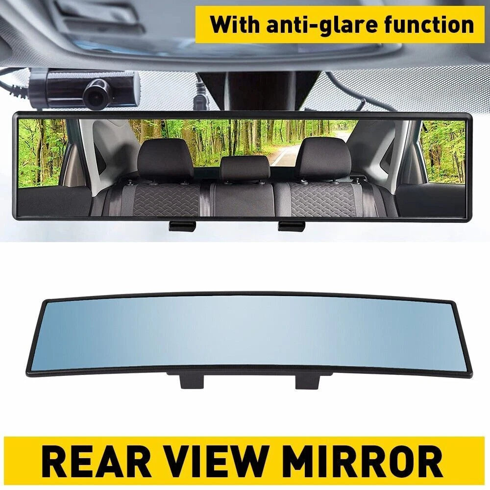 Panoramic Wide Angle Rear View Mirror for Cars (300mm, White Tint)