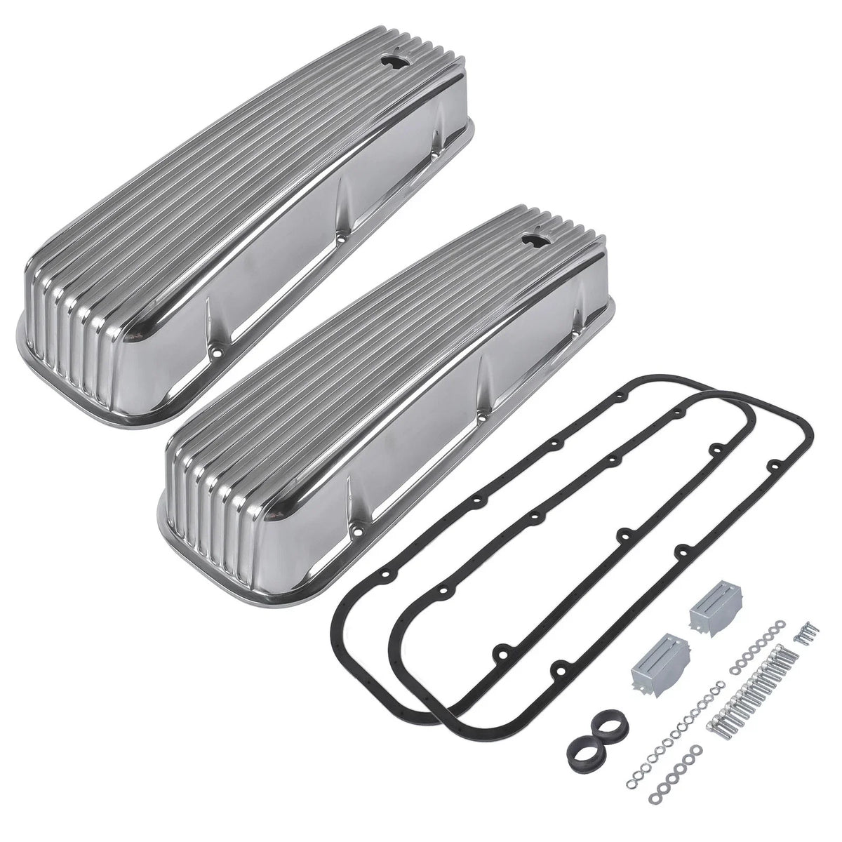 Finned Valve Covers for Chevy Big Block 427 454 502 (Fits 1965–2002)