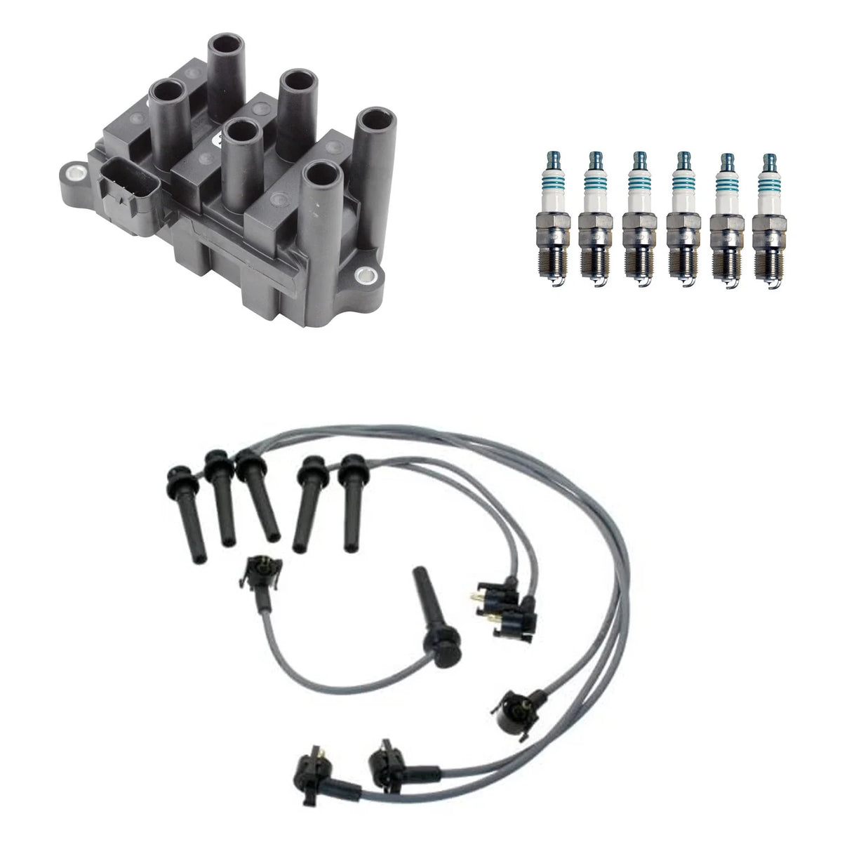 Denso Ignition Coil Wires & 6 Iridium Power Spark Plugs for Mazda MPV (1996–2006)