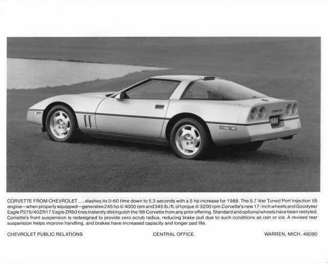 Auto Press Photo for Chevrolet Corvette (1988)