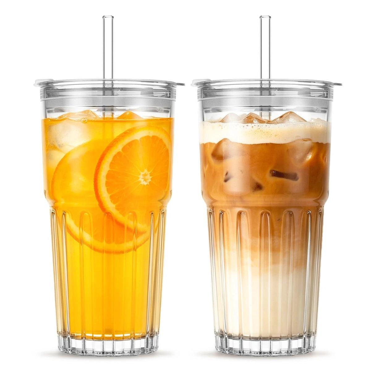 2X Clear Glass Cups & Tumblers for Universal Use (20oz)