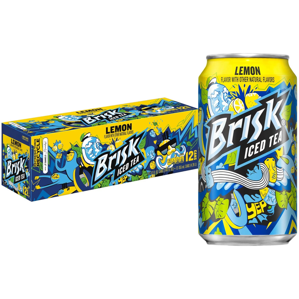 Pack of 12 Brisk Lemon Iced Tea 12 Fl Oz Cans