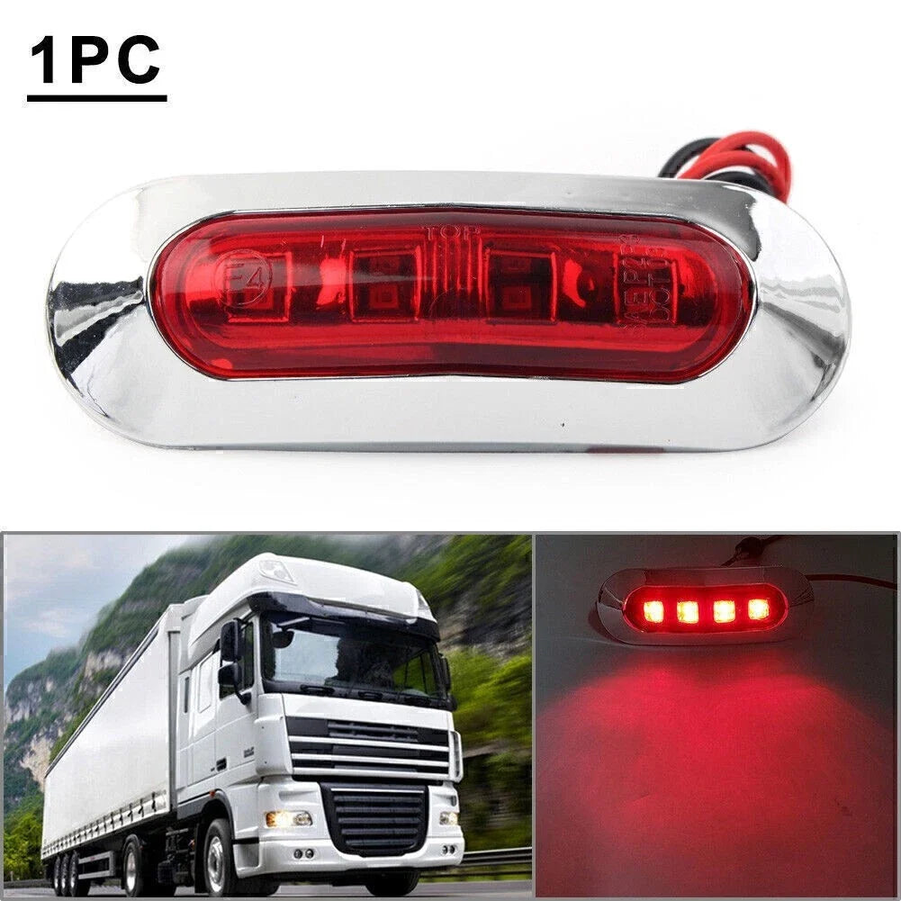 Set of 4 LED Side Clearance Marker Lights for Car Truck Trailer (12V 24V)