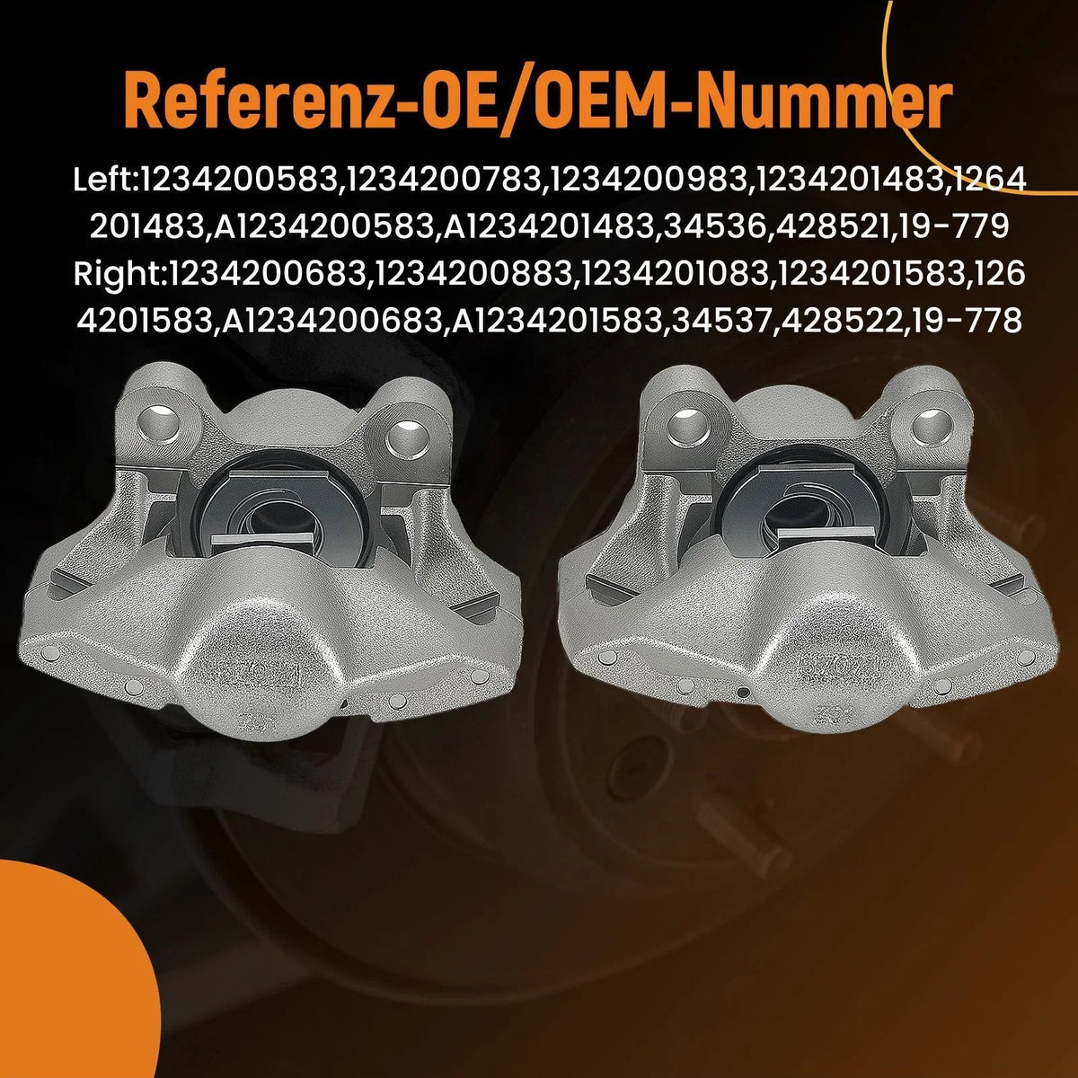 Rear Left/Right Brake Calipers for Mercedes-Benz 240D 280E 280C (1974–1983)