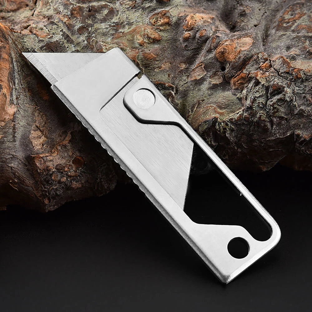 Stainless-Steel EDC Folding Utility Knife for Outdoor Use