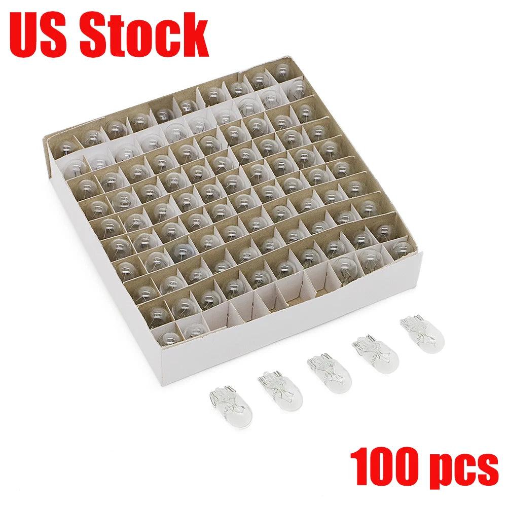 100pcs T10 194 168 W3W Canbus Clear Mini Dome Light Bulbs for