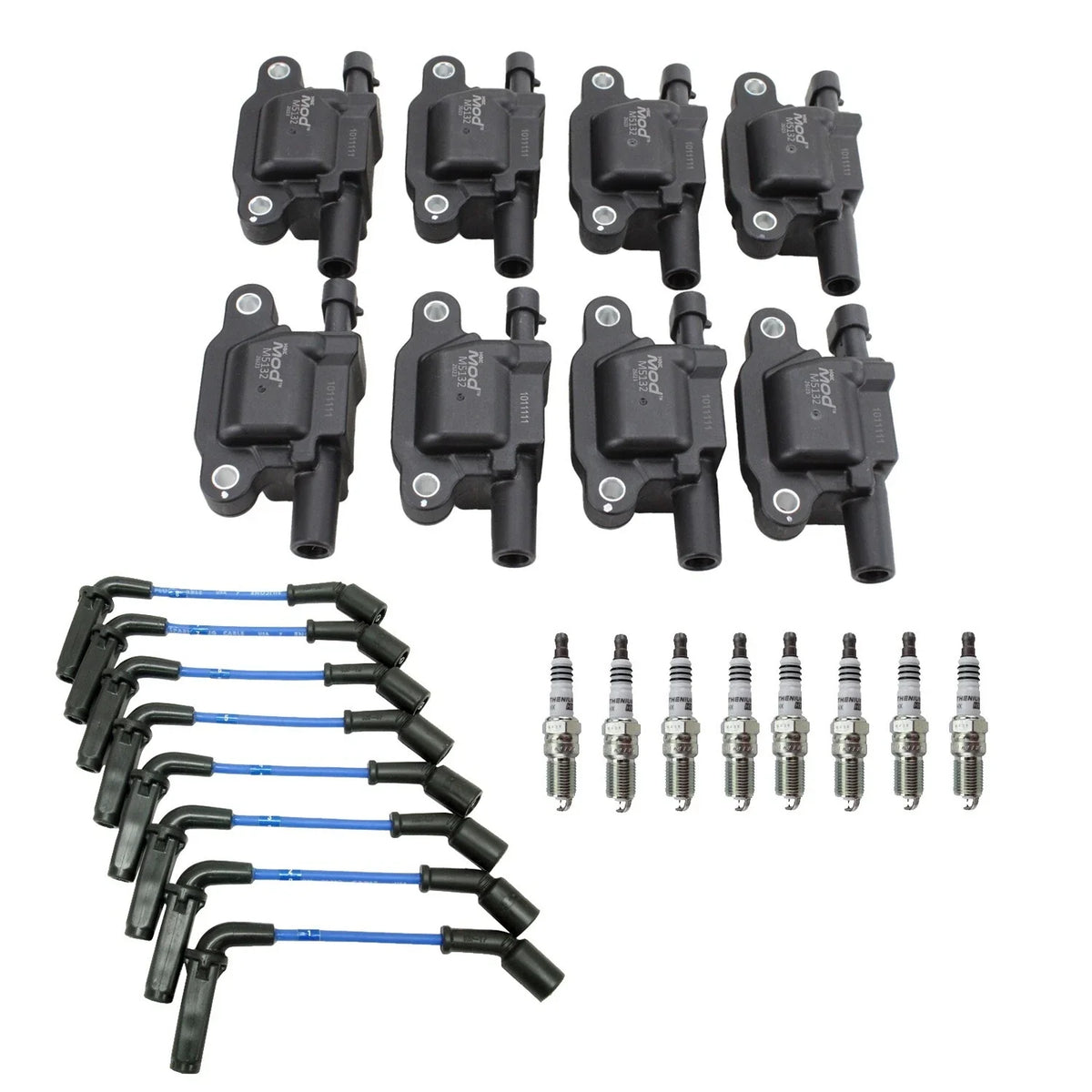 NGK Ignition Coil Wires & 8 Ruthenium Spark Plugs for Corvette Envoy Yukon