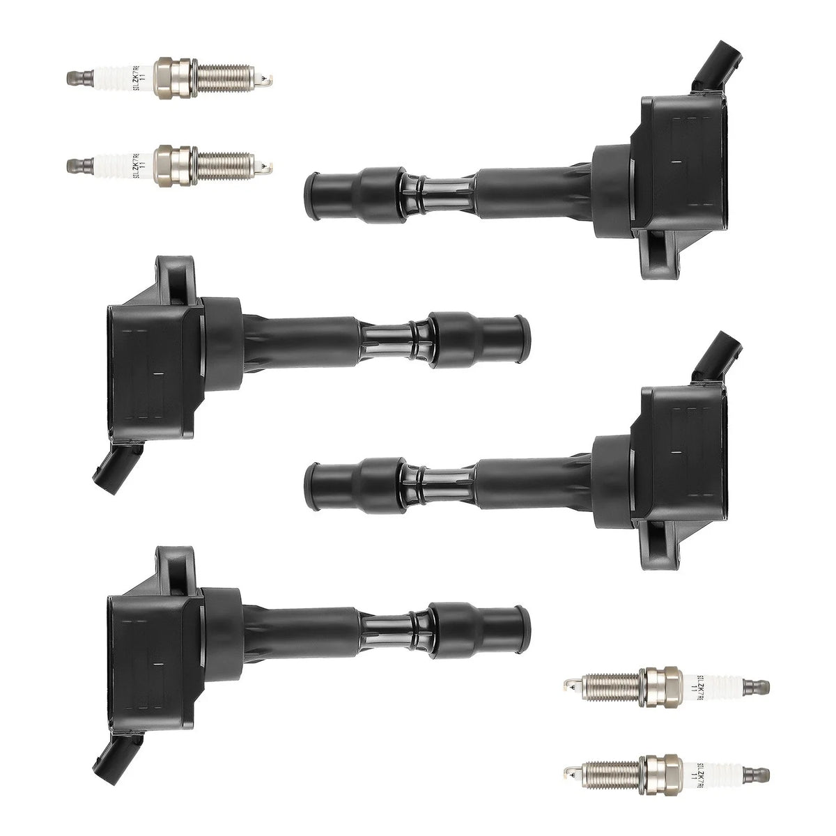 Set of 4 Ignition Coils + 4 Spark Plugs for Hyundai Elantra Kona Sonata (2017–2021)