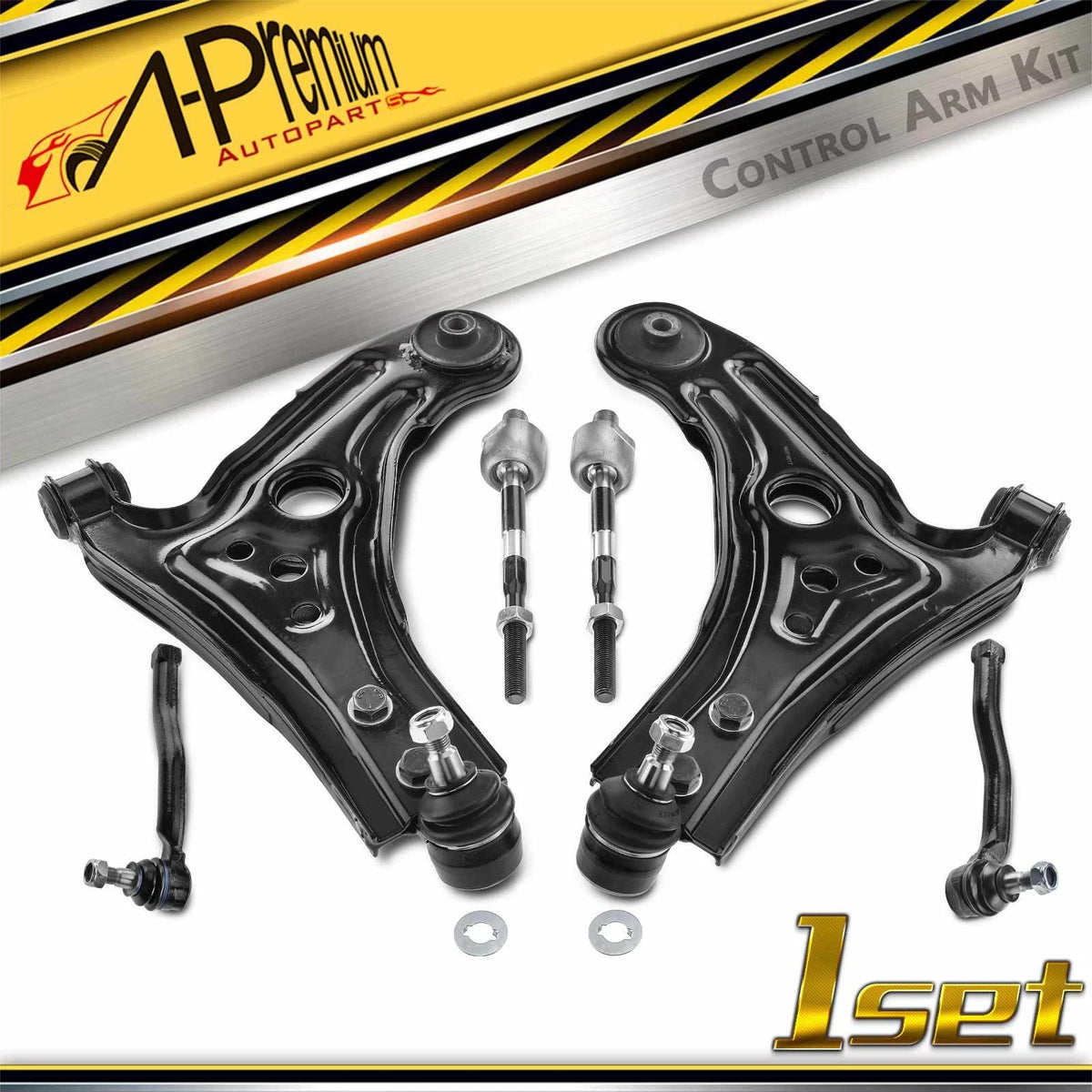 Set of 6 Front Side Control Arm Ball Joint Tie Rod for Chevy Aveo (2004–2011)