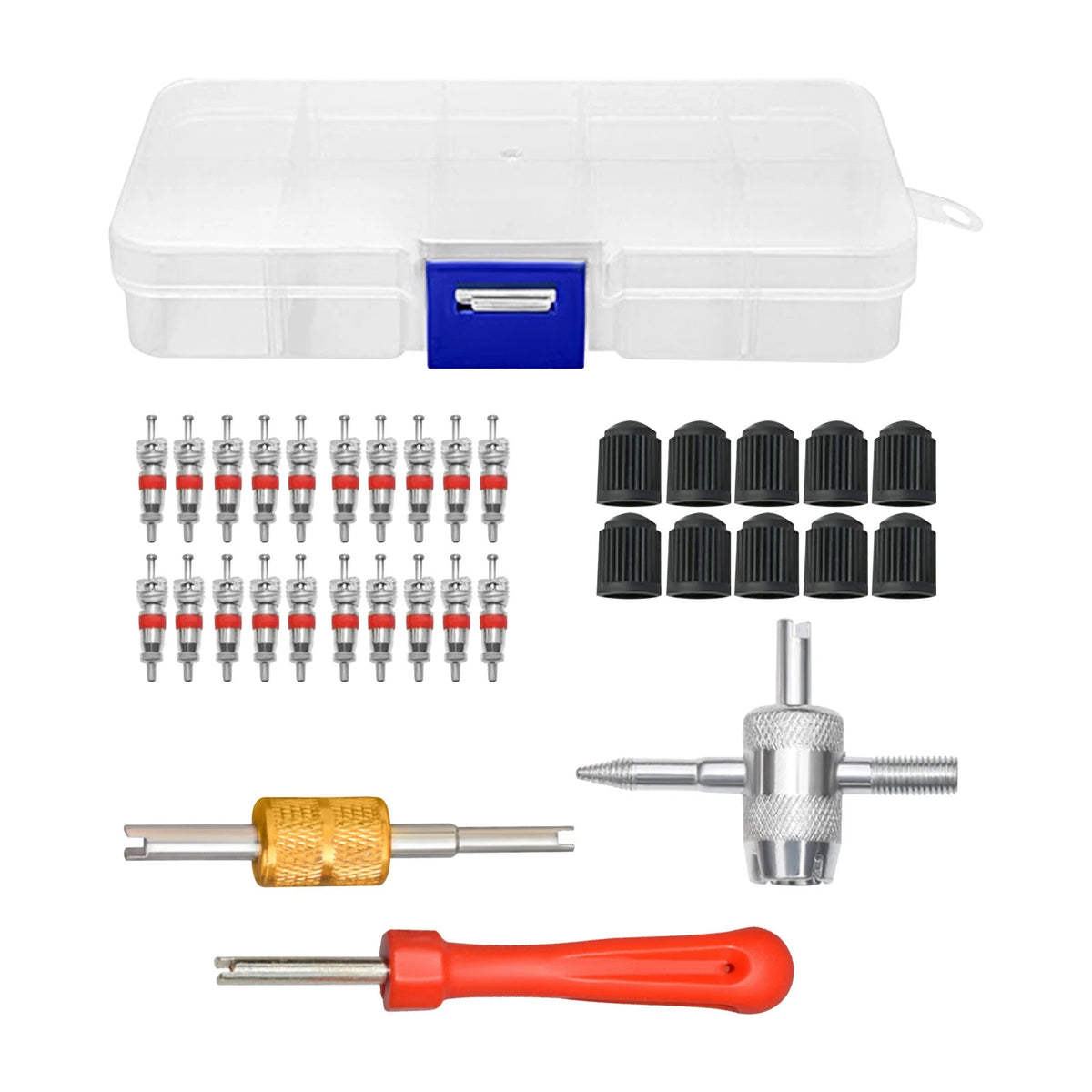 33-Piece Valve Core Removal Tool Kit for Quick Tire Valve Stem Repair
