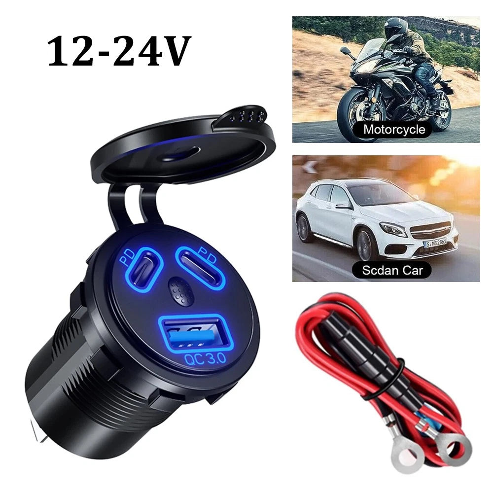 Dual USB Car Fast Charger Power Plug Kit for Universal Use