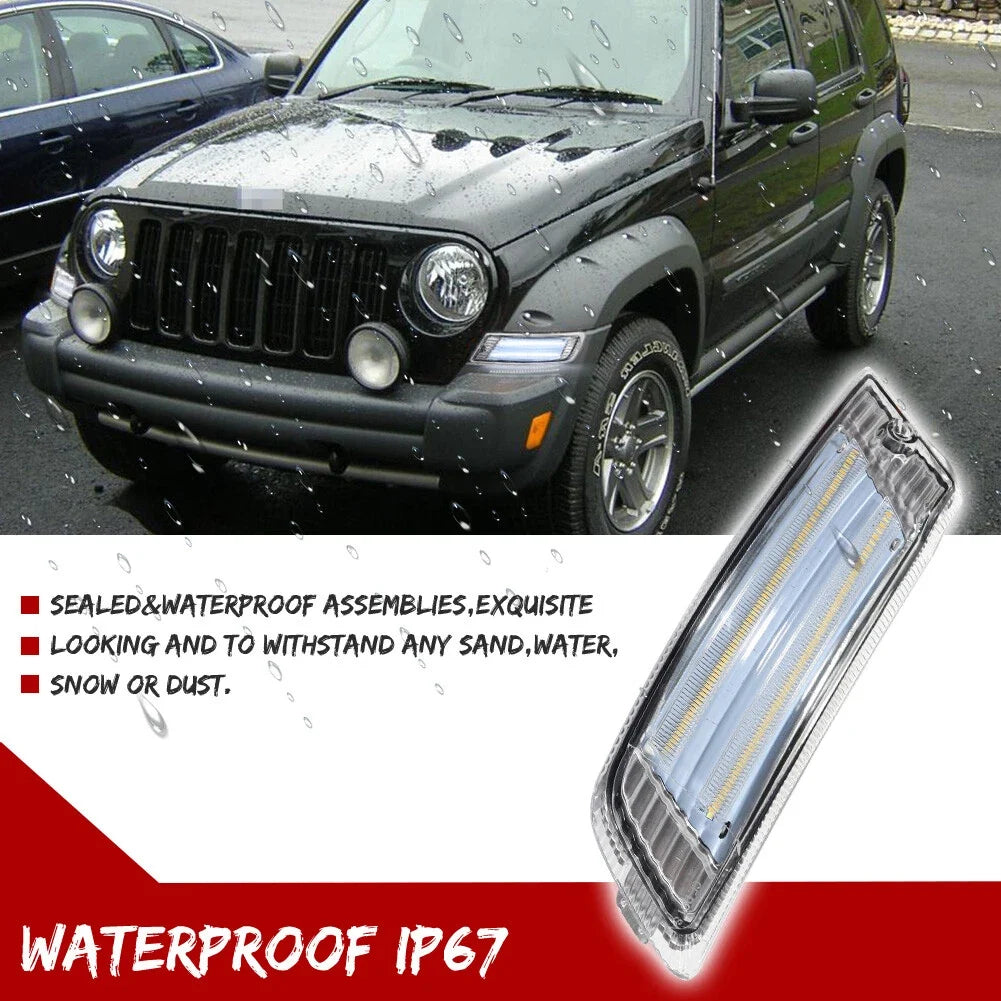 Clear Lens Dynamic Amber LED Signal DRL Lamp for Jeep Liberty (2005–2007)