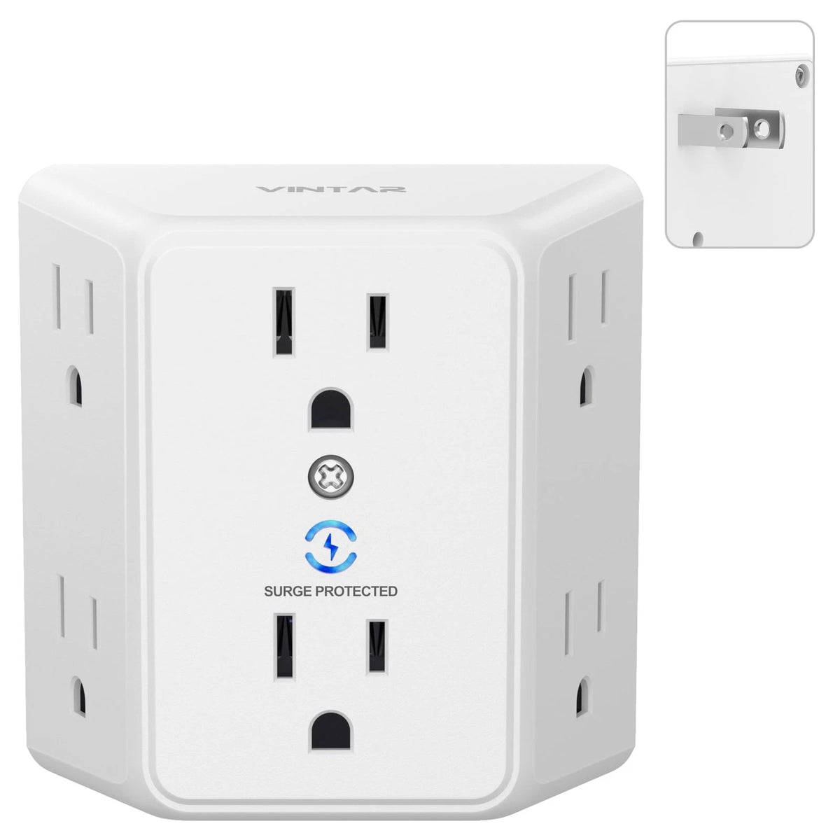 2 Prong to 3 Outlet Adapter for VINTAR