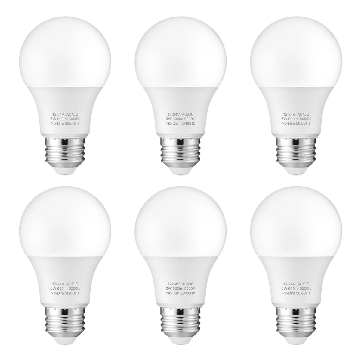 12V LED Bulb 6W (50W Equivalent), Daylight 5000K, 600 Lumens