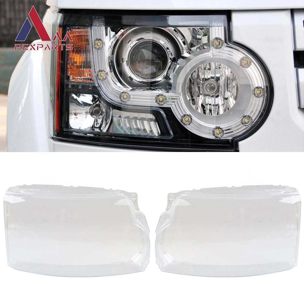 Pair Headlight Lens Covers for Land Rover Discovery 4 LR4 (2014–2016)