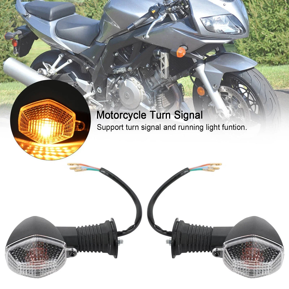 Turn Signal Blinker Indicator Lights for Suzuki DL650 DL1000 V-Strom (Clear)