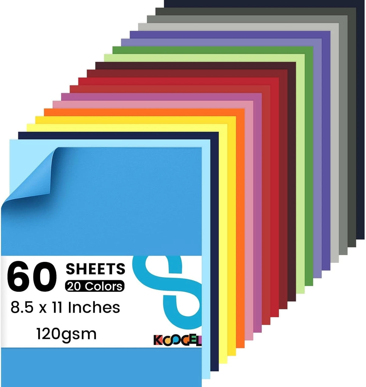 60 Sheets Colored Construction Paper for Kids - hkl 2845