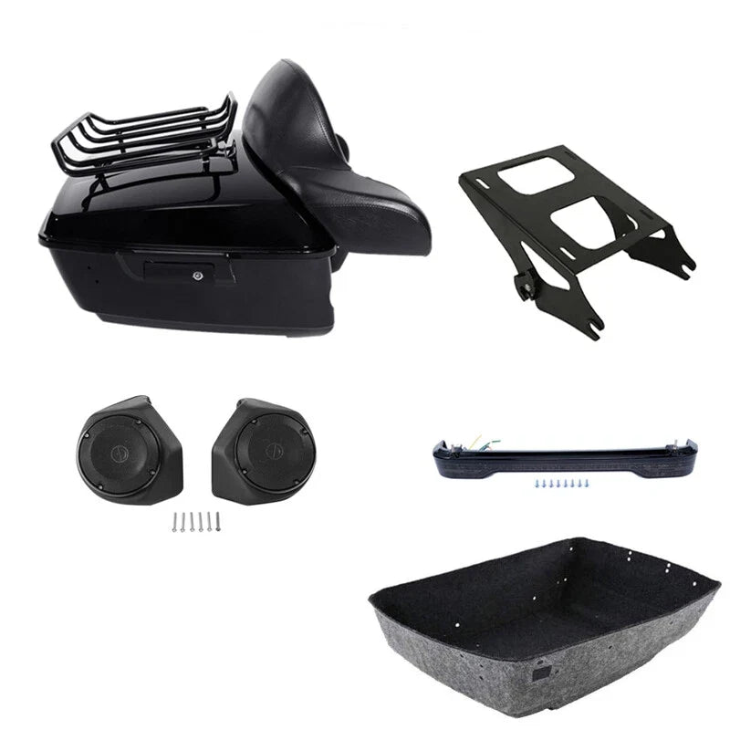 LED Speaker Trunk Mount Rack for Harley Road Street Glide (2014–2026)