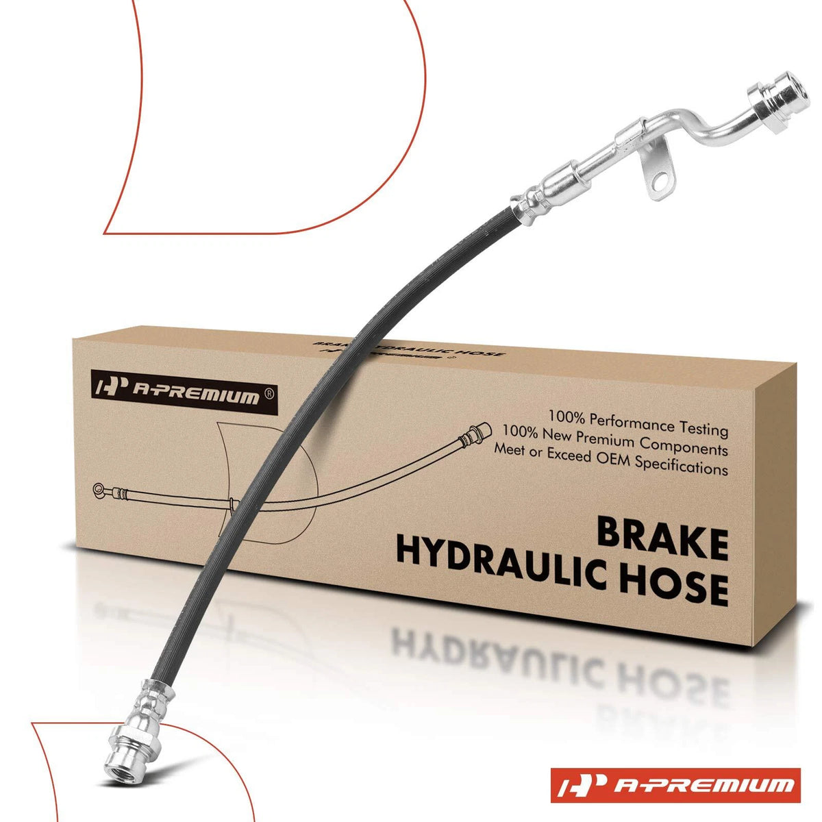 Front Left Inner Brake Hydraulic Hose for Kia Spectra, Spectra5 (2004–2009) 587302F000, 2204816A