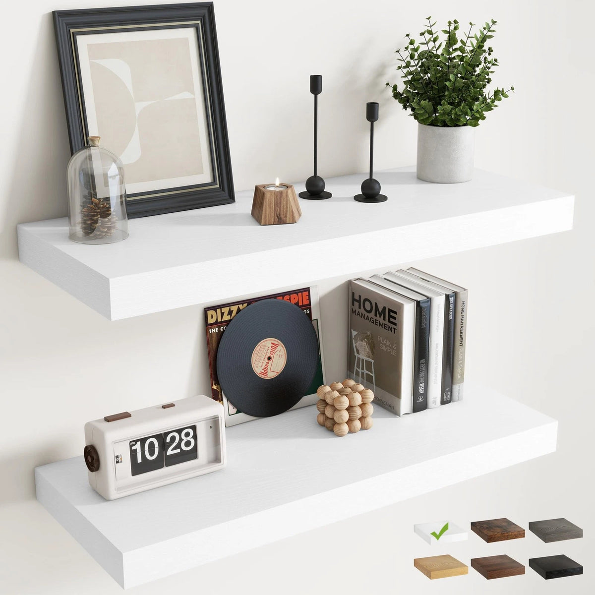 Set of 2 Floating Shelves for Wall 36 Inch Wood Grain