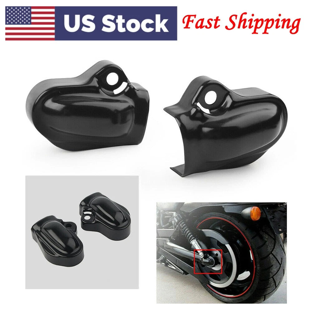 Black Bar & Shield Rear Axle Covers for Harley V-Rod VRSC Muscle VRSCF (2002–2017)