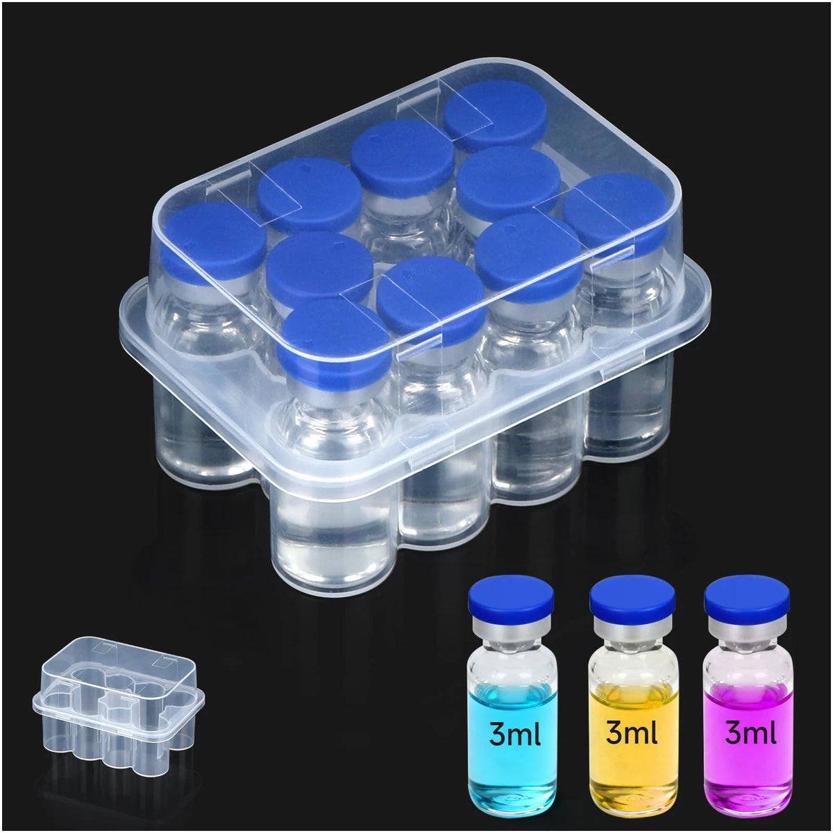 10-Slot Peptide Case for Fridge, 3ml Vial Storage (2010–2023)