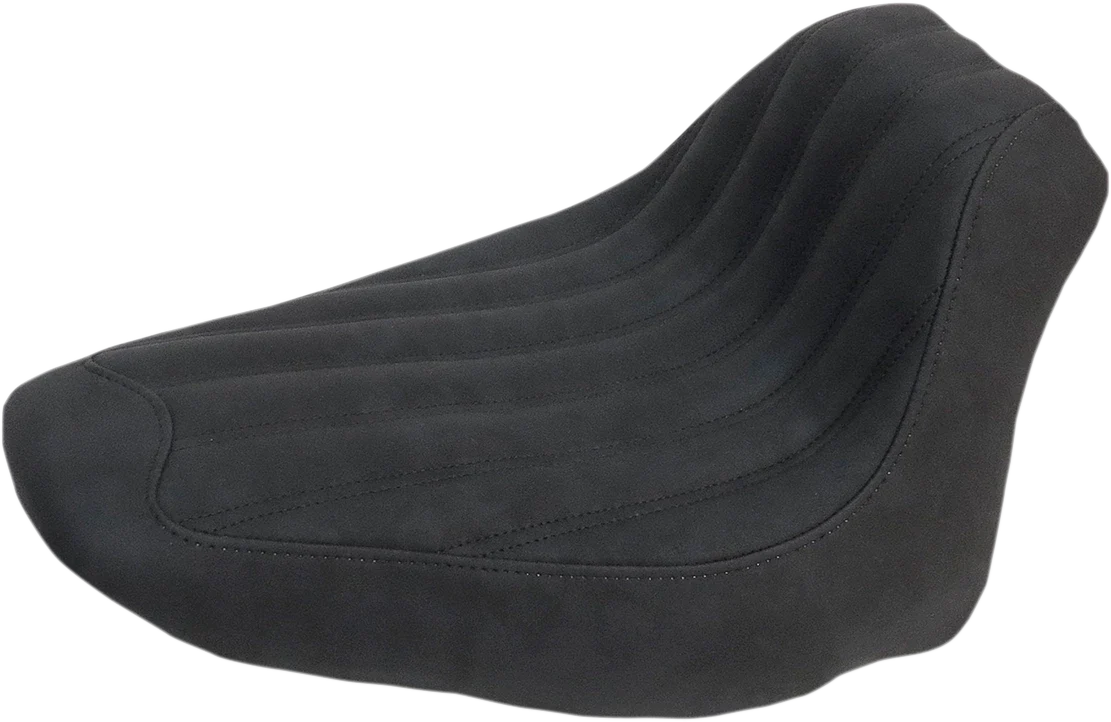 Saddlemen Knuckle Solo Seat for FLSTC (2005–2017) - Ribbed - Black - 806-15-0023