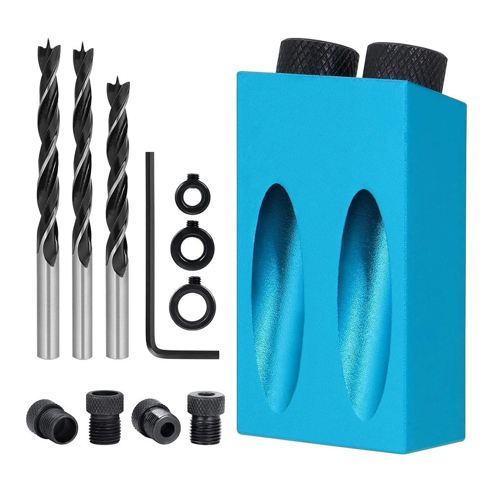 14-Piece Oblique Hole Locator Kit with 15-Degree Drill Punch Tool