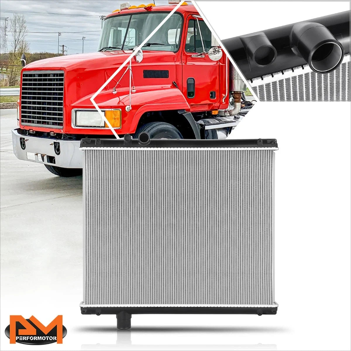 2-Row Aluminum Cooling Radiator for Mack RB/DM/CV/CH/RD/CS200P (1987–2008)