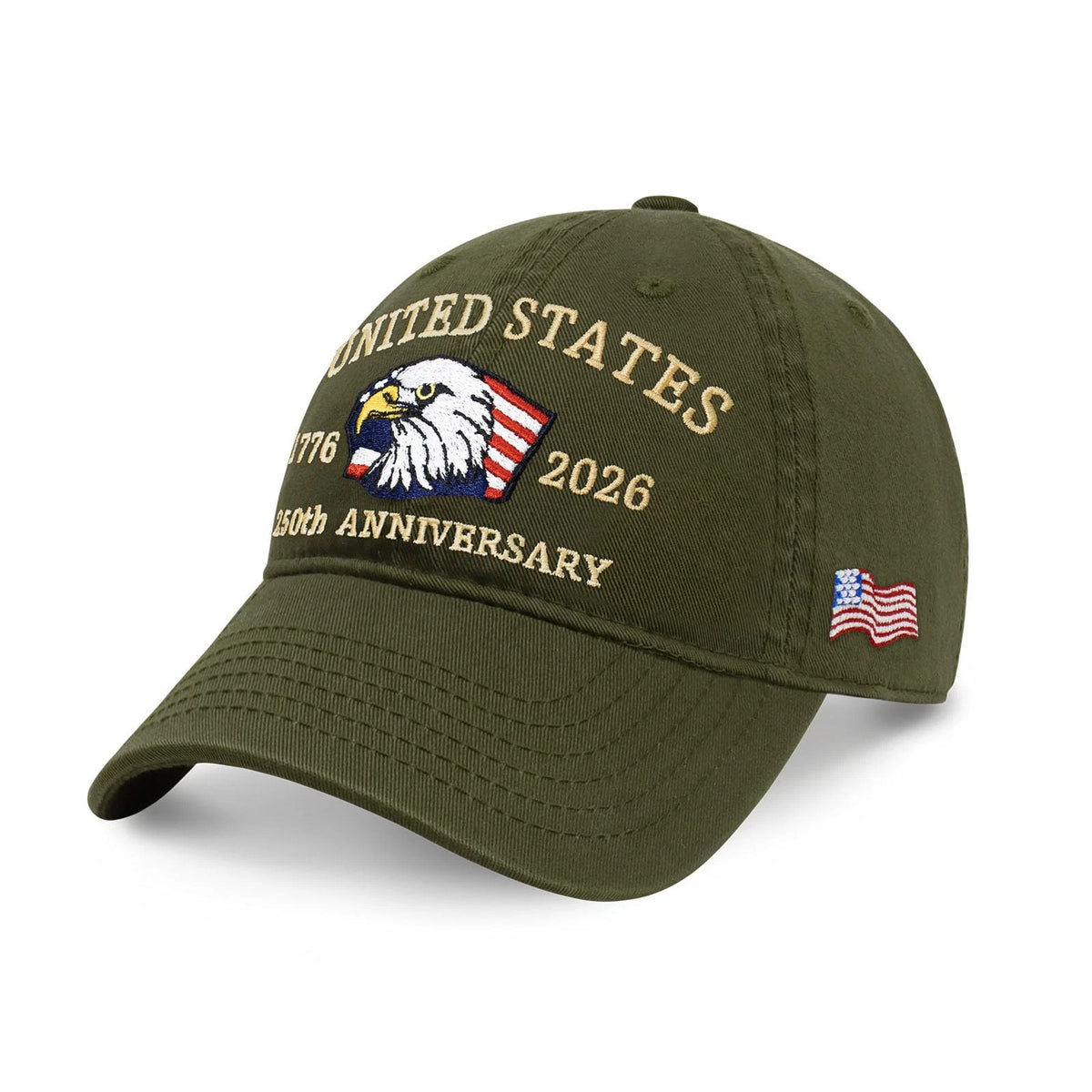 Set of 2 United States 250th Anniversary Hats 1776-2026, E1b-army Green