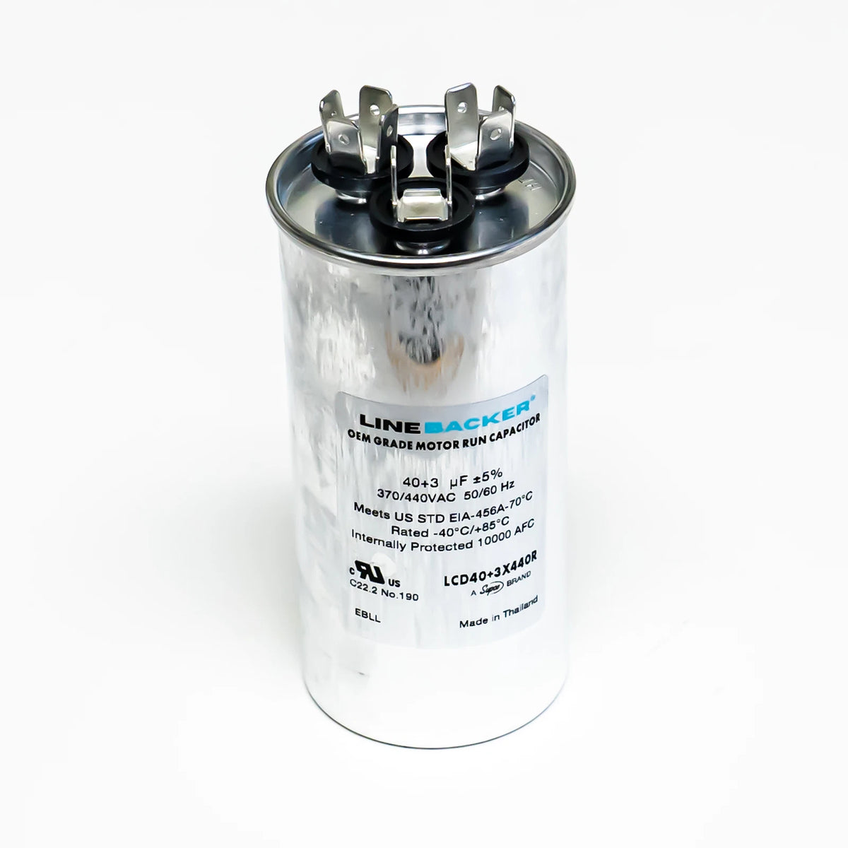 Supco Round Dual Run Capacitor 40 + 3 uf 370/440 Volts for HVAC Motors