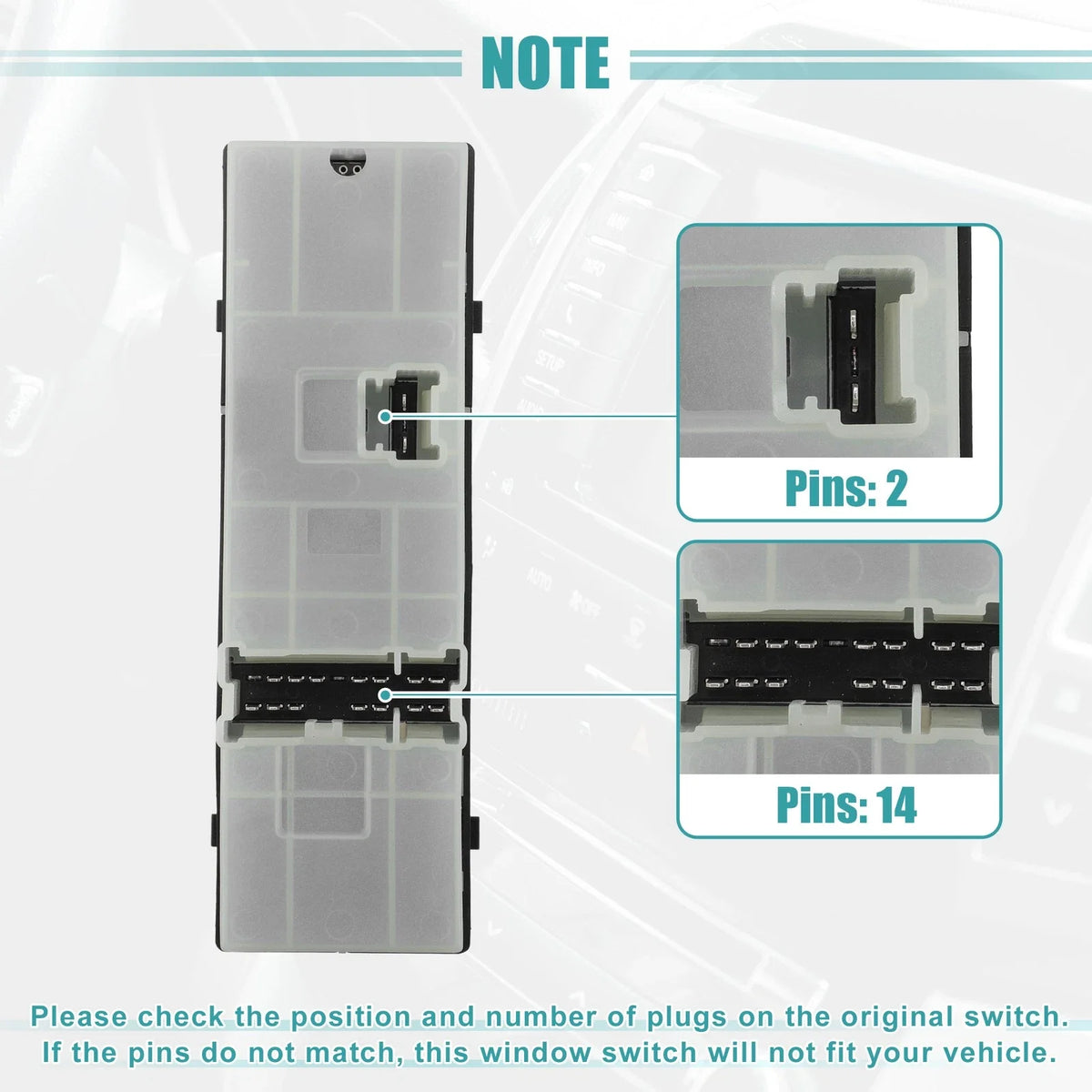 Set of 1 Master Power Window Switch for Nissan Altima (2002–2006)