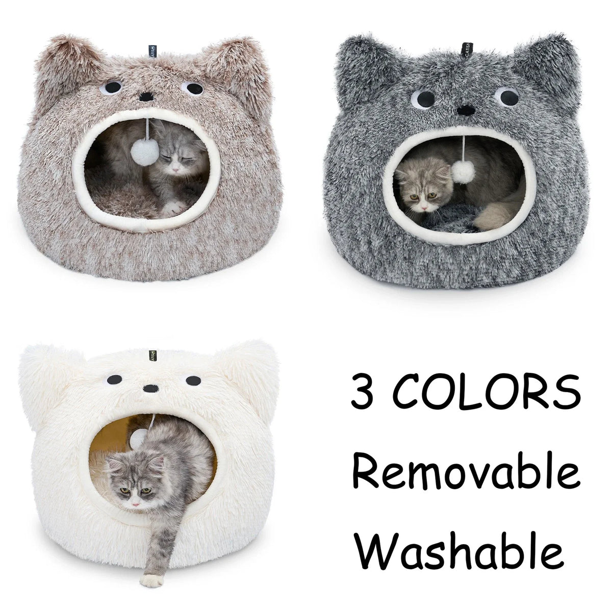 Cat Bed for Dogs with Removable Pillow and Non-Slip Base (50/60)