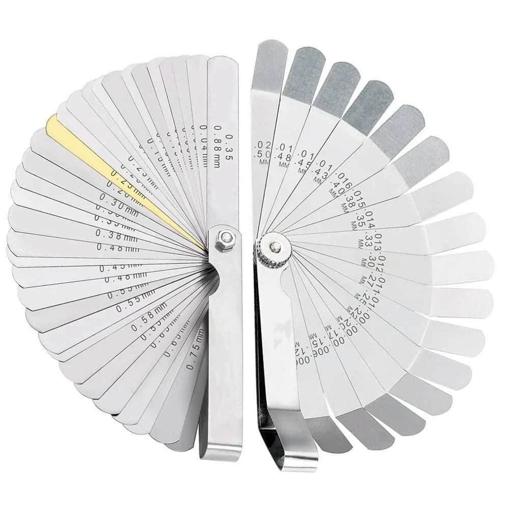 Feeler Gauge Set of 2 for DIY Projects (32 Sheet Straight & 16 Sheet Offset)