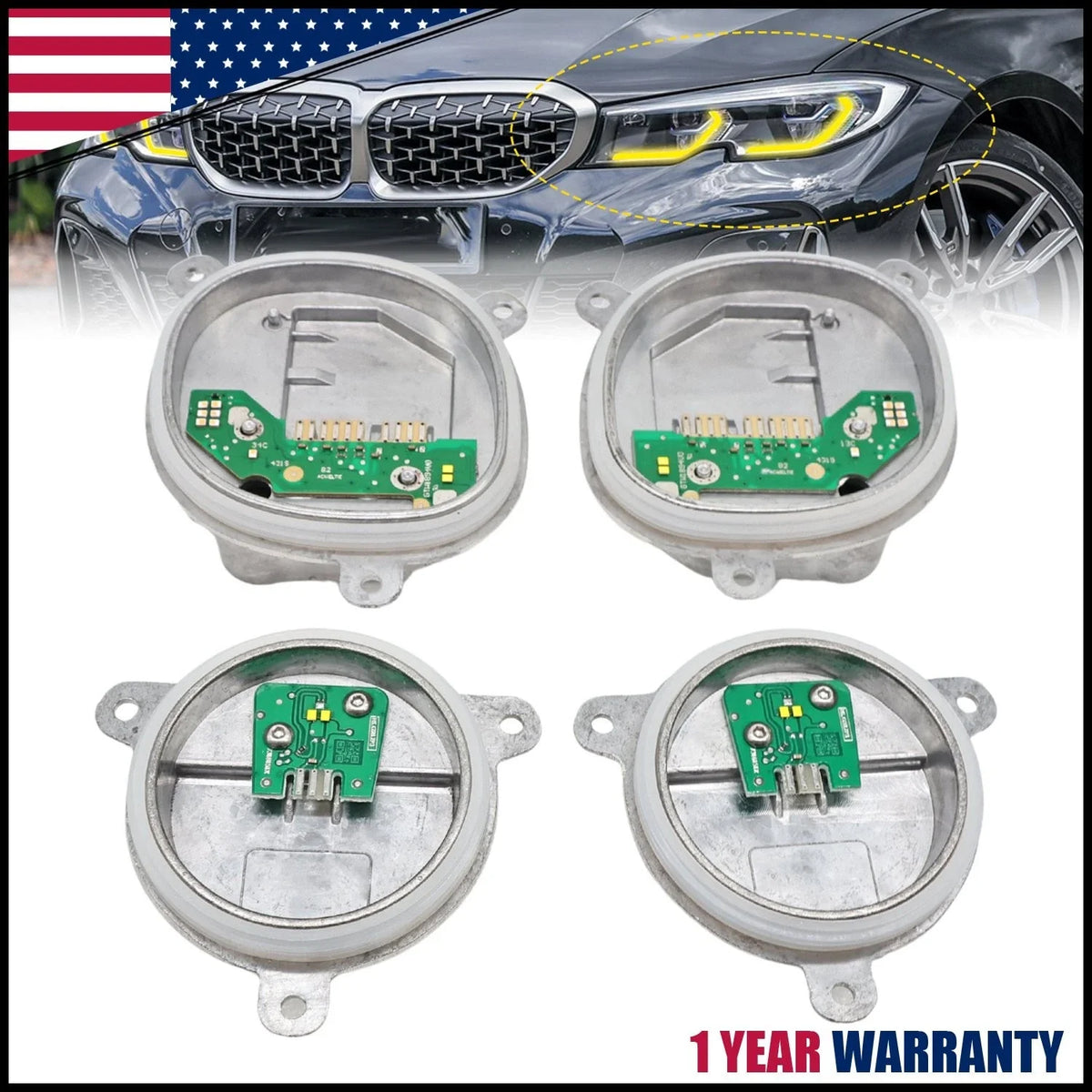 US Yellow Angel Eye DRL LED Module for BMW G20 330i 330iX M340i M340iX (2019–2022)