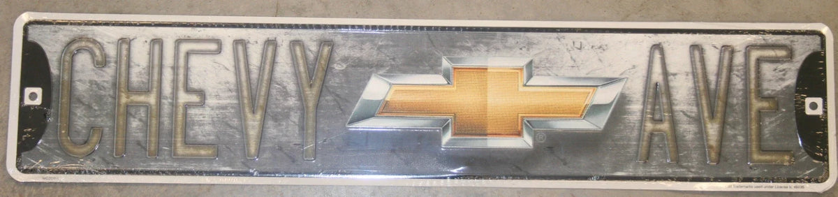 Chevy Drive Sign Tag Plate for Chevrolet (Black Diamondplate)