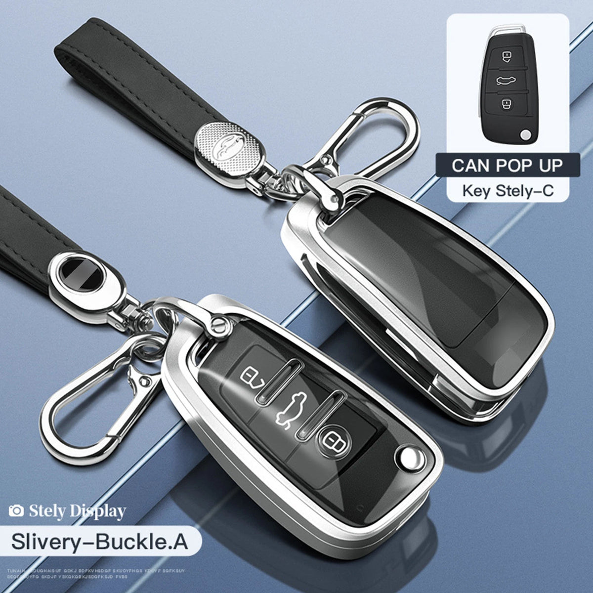 Aluminum Alloy TPU Black Key Case Cover for Audi A6L A4L A3 (2010–2023)