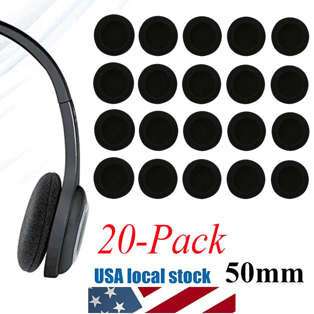 20x Foam Ear Pads for Headphones 50mm