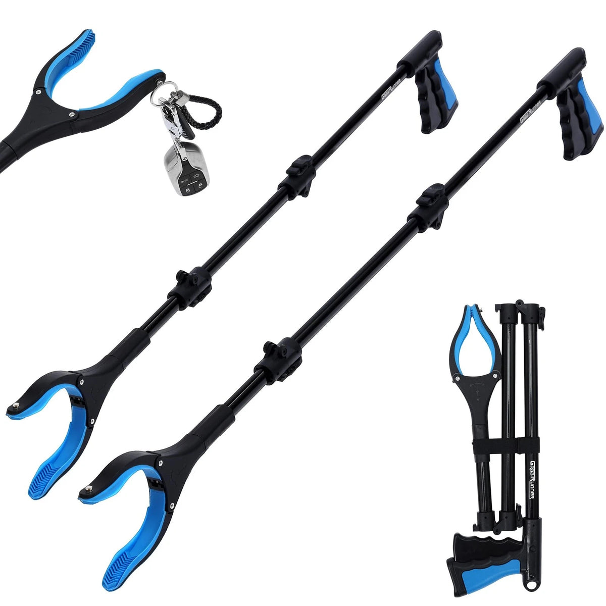 2X GrabRunner 38 Inch & 44 Inch Extra Long Grabber Reacher Tool
