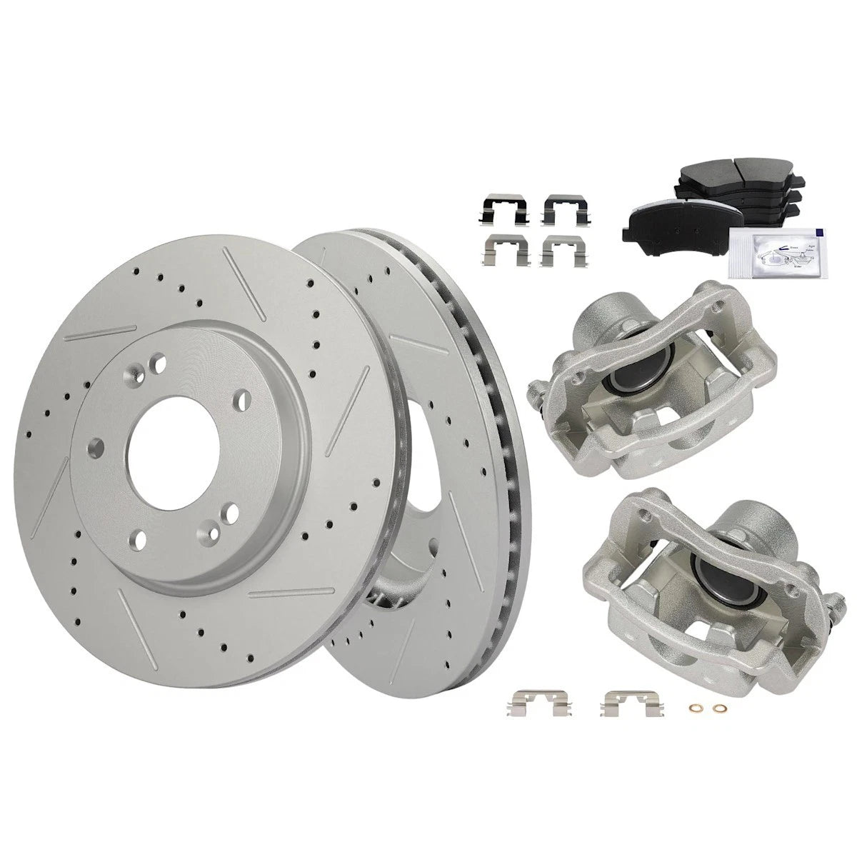 2X Brake Kit with Calipers for Hyundai Elantra Coupe (2013–2014) 18103751, S31584, P1543