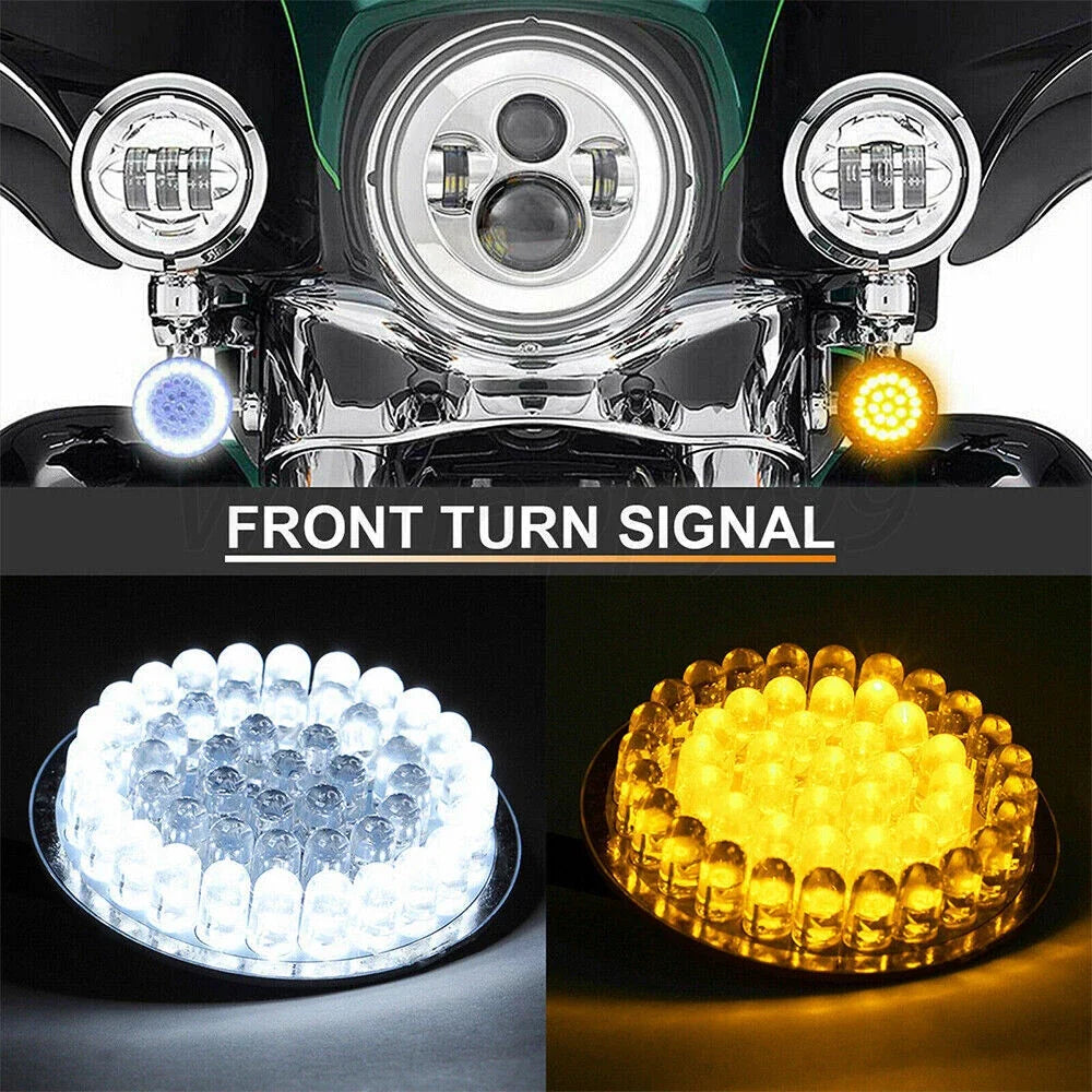 2X Bullet LED Turn Signal Lights 1157 for Harley Softail Dyna (2012–2017)